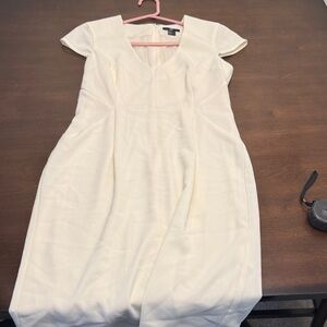 Elegant Cream Cap Sleeve Dress